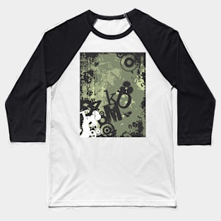 Abstract Alphanumeric Geometric Design Baseball T-Shirt